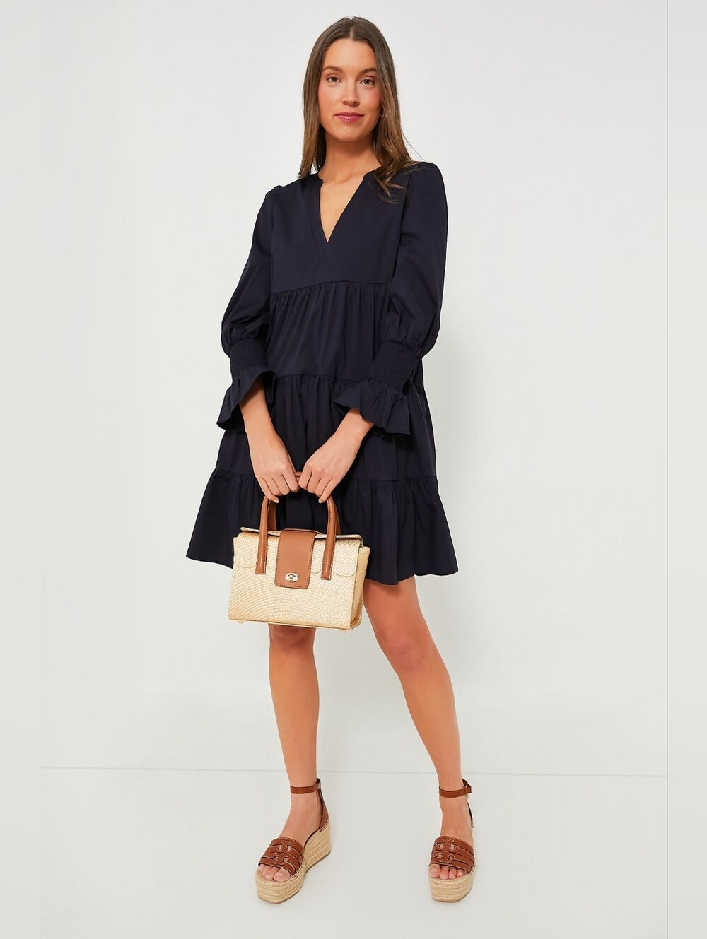 💘 Navy Cotton Poplin Kenzo Dress Size XL - Picture 6 of 11